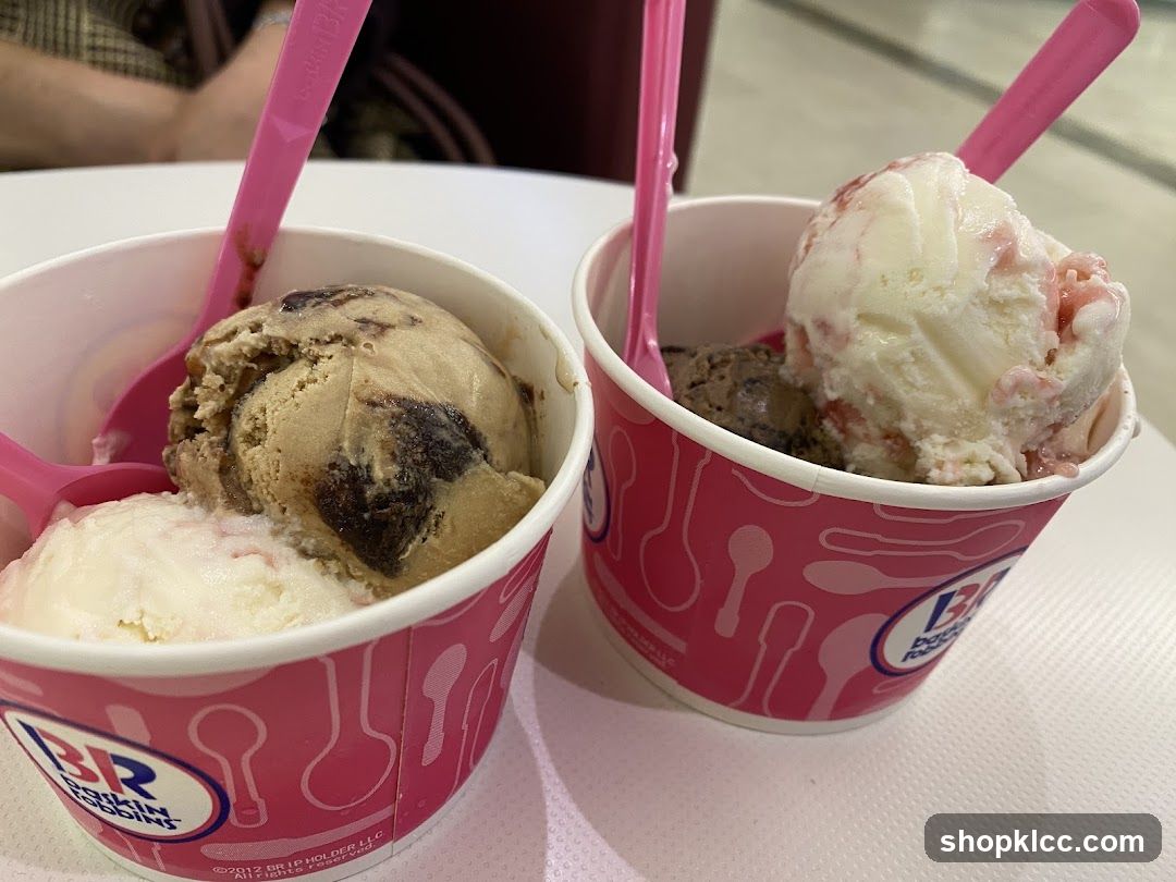 Two cups of ice cream