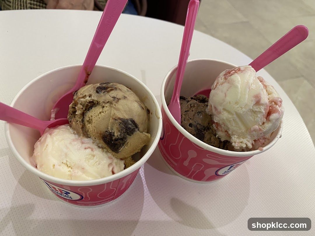 Two cups of ice cream