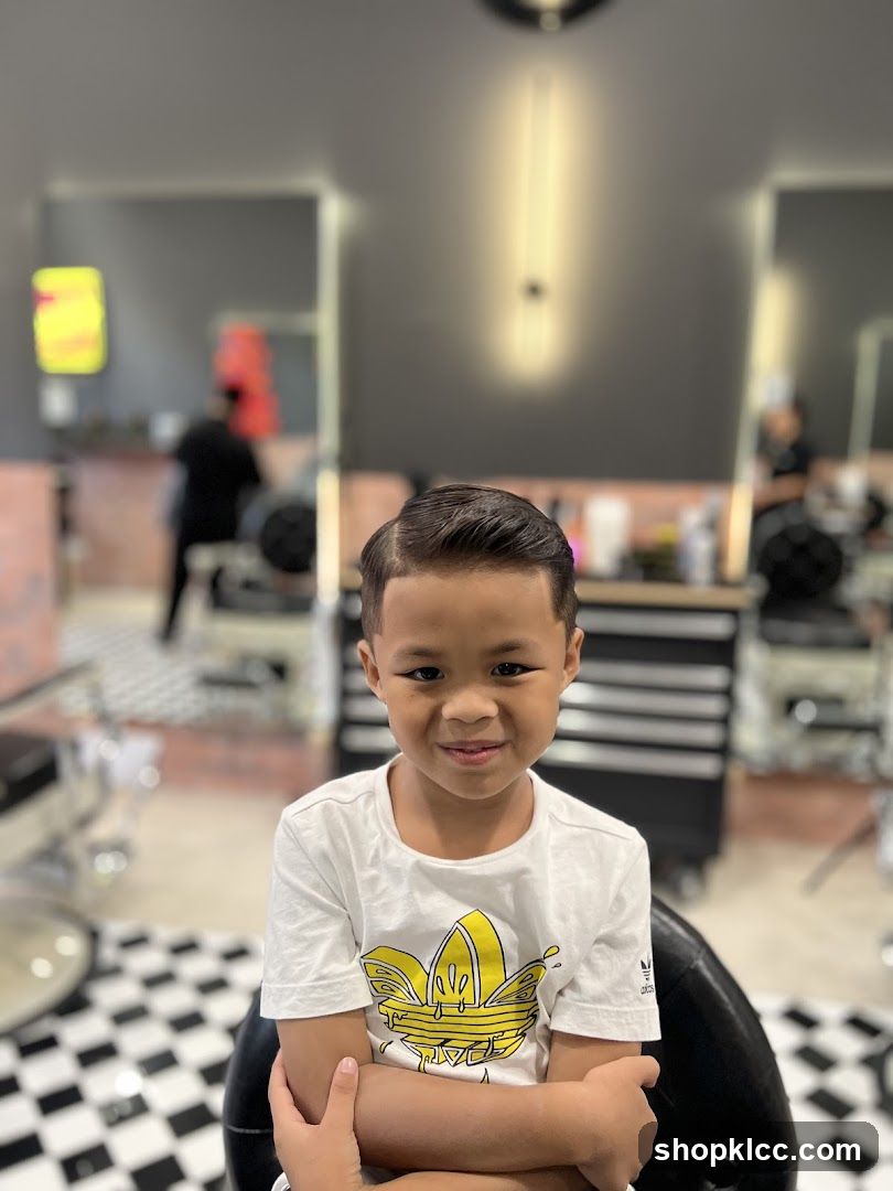 Young boy with a fresh haircut