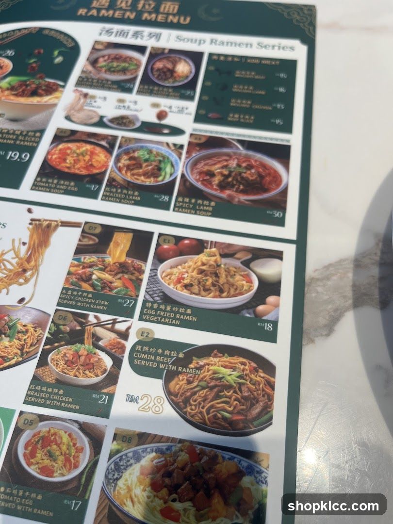 Ramen Menu