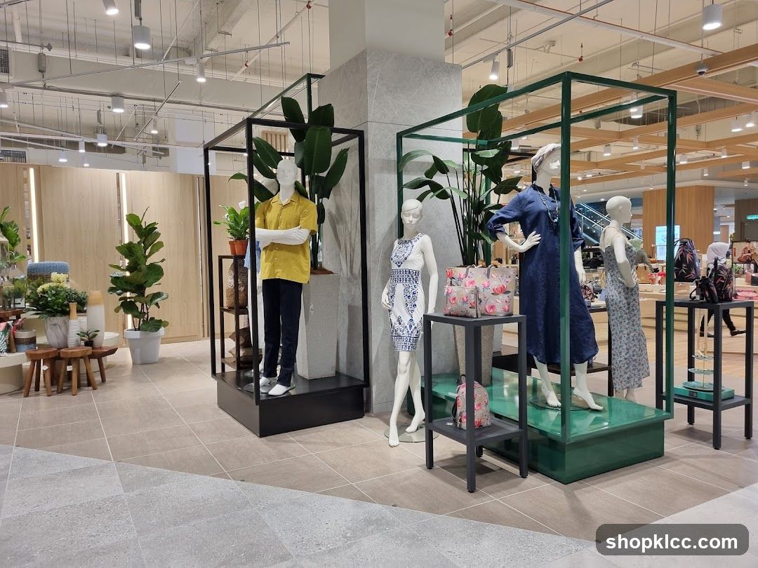 Store Display with Mannequins and Plants