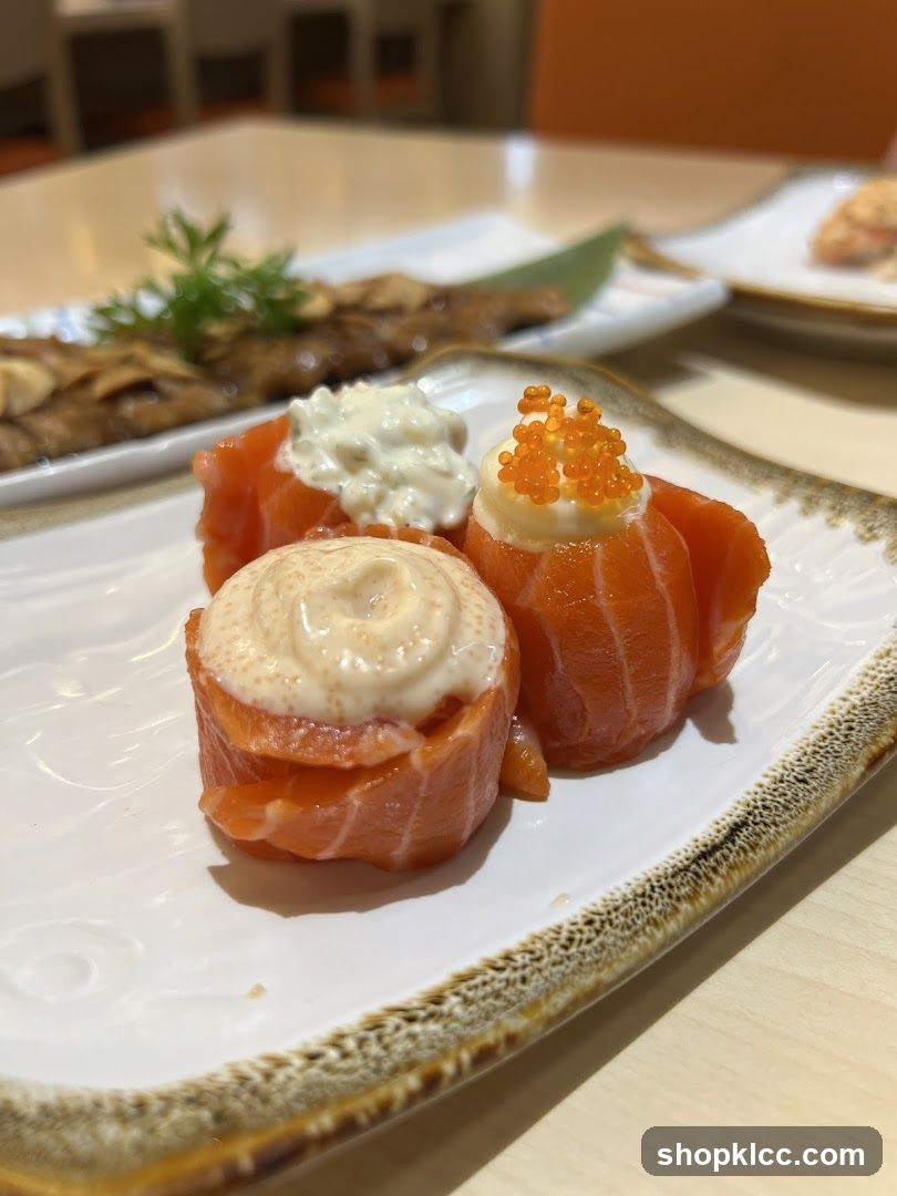 Salmon Rolls with Toppings