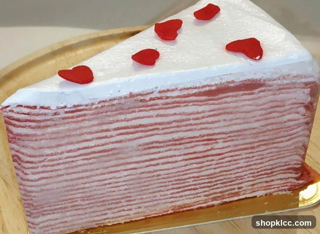 Slice of Mille Crepe Cake