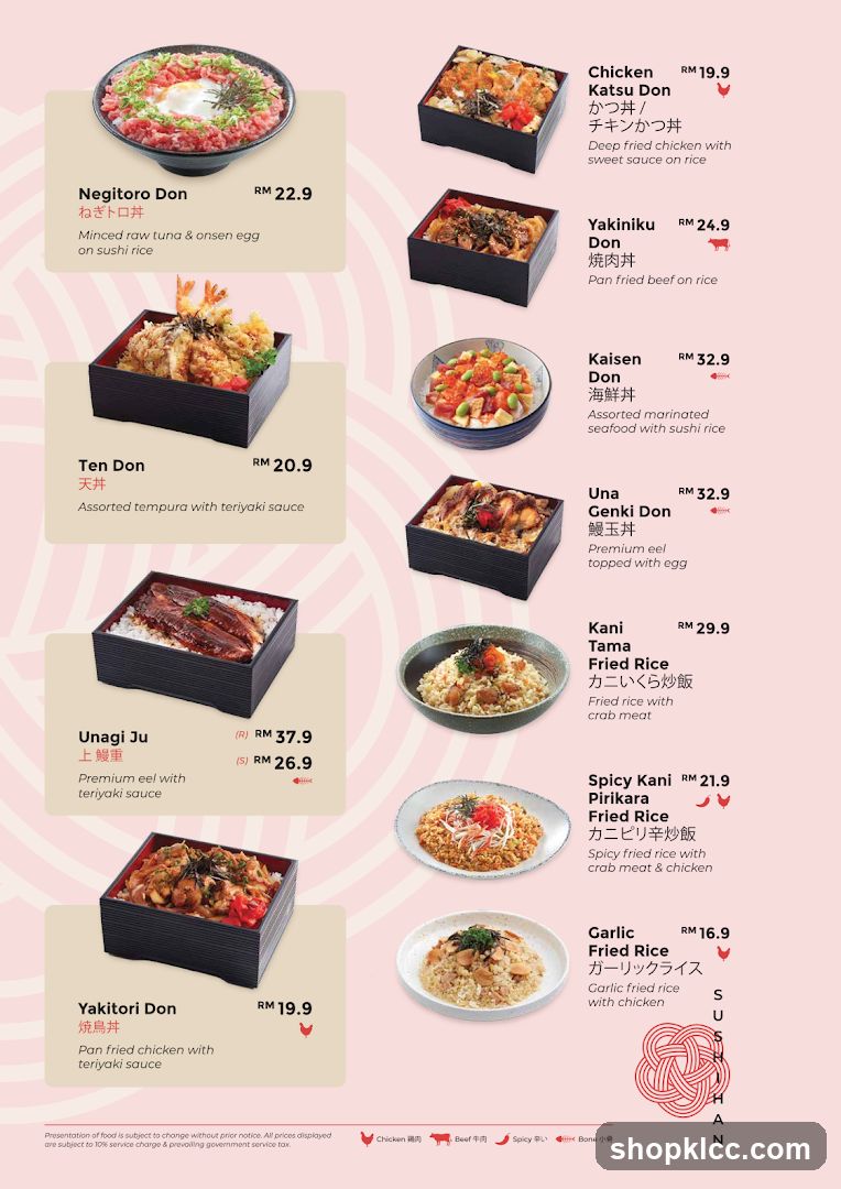 Japanese Food Menu