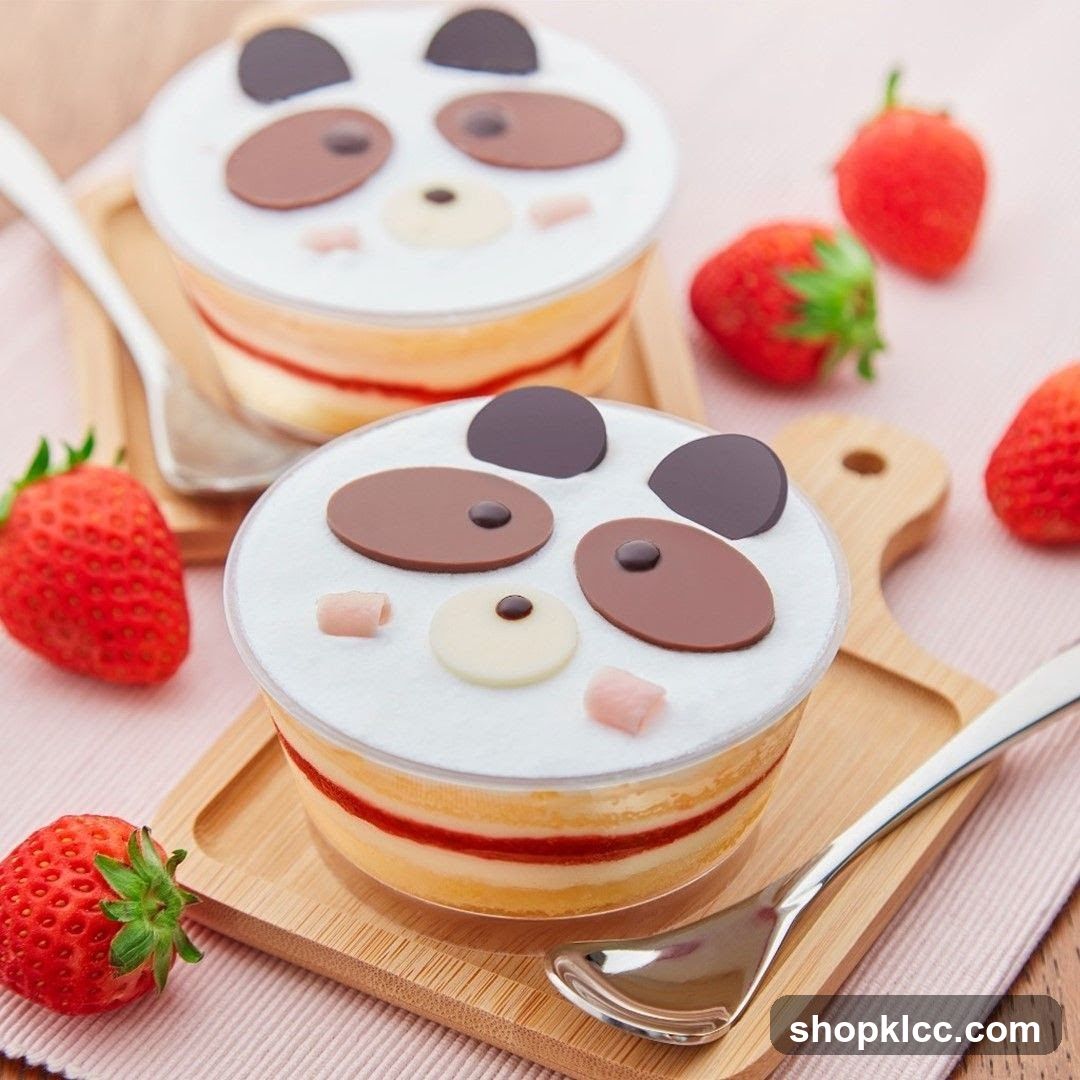 Panda Cakes with Strawberries