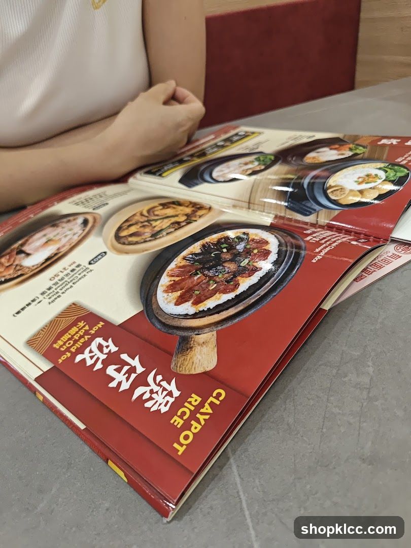 Claypot Rice Menu