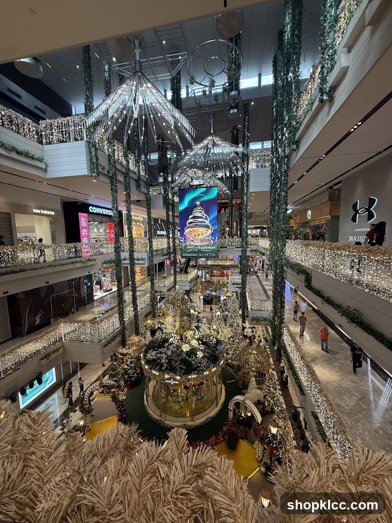 Shopping Mall Interior with Christmas Decorations