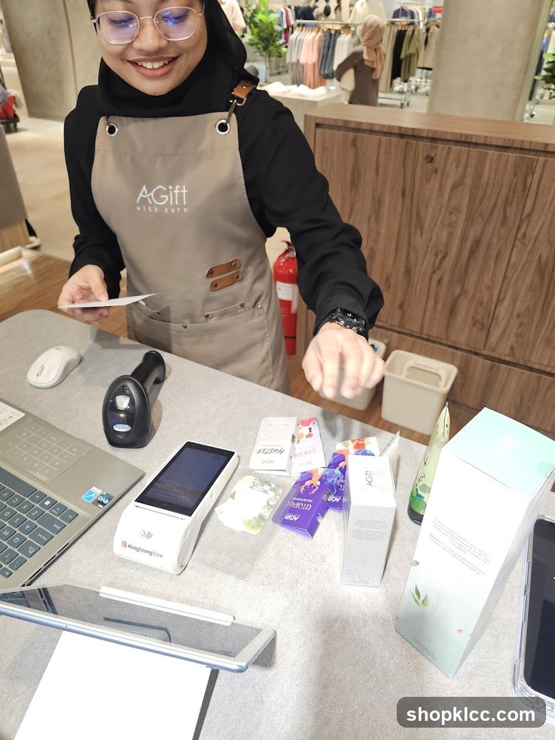 Cashier at a counter