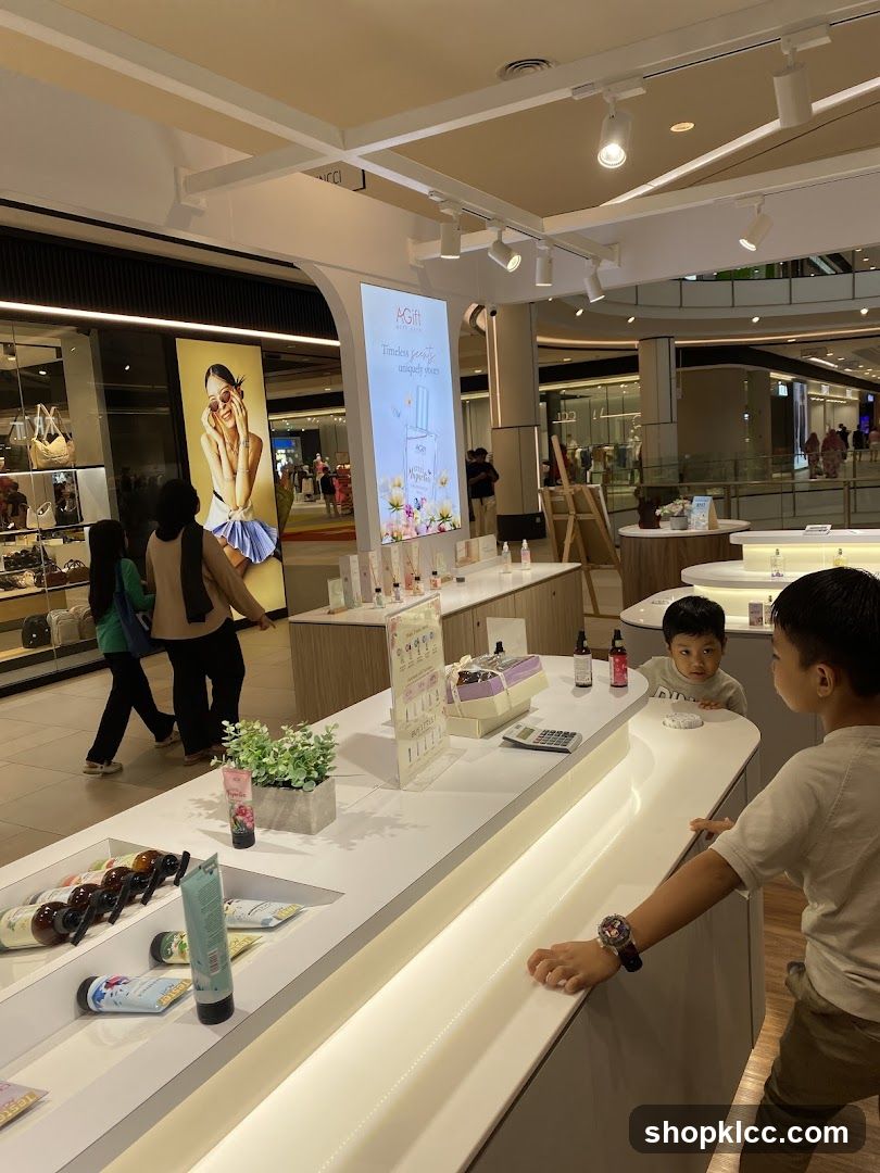 Cosmetics display in a store