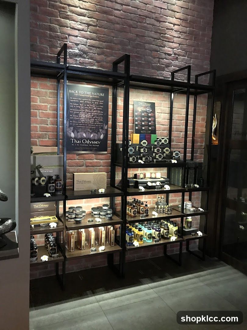 Thai Odyssey Spa Products Display