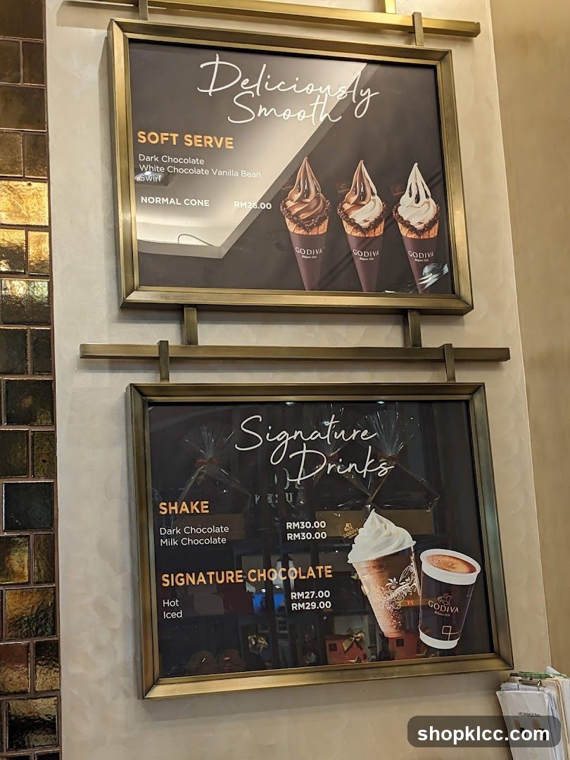 Godiva Menu