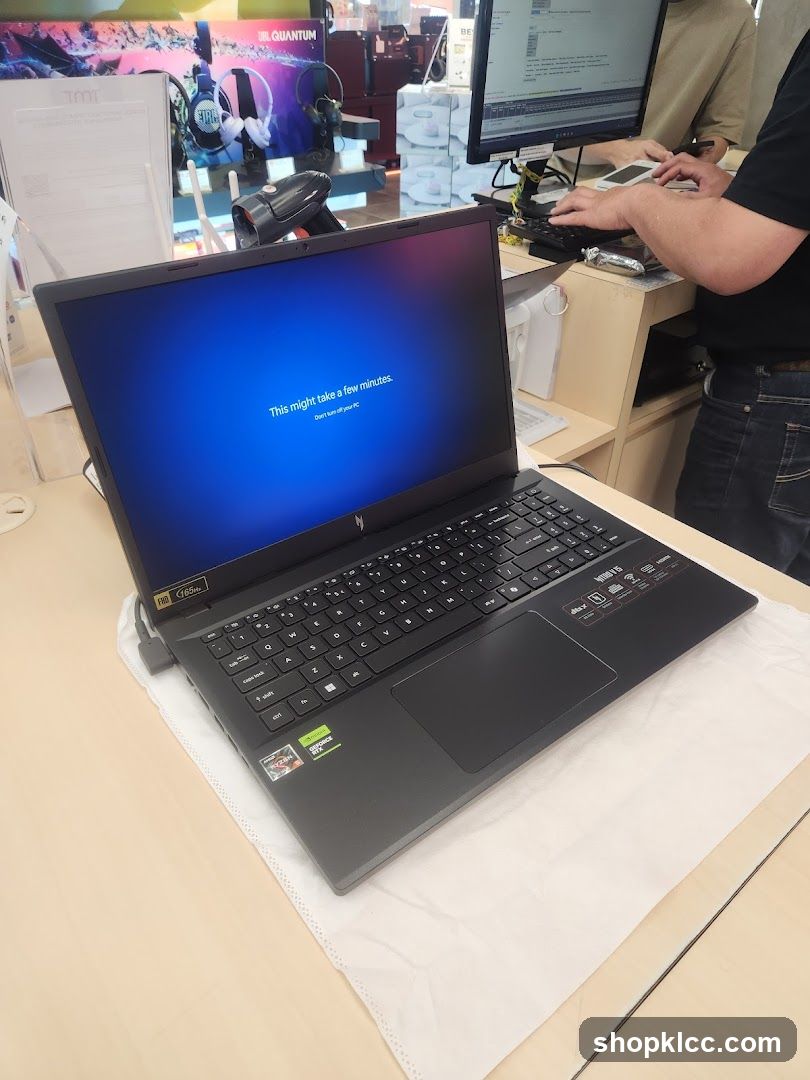 Laptop on display