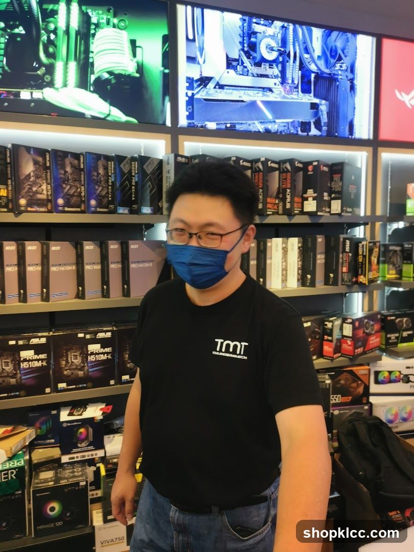 Man in TMT Thunder Match T-shirt