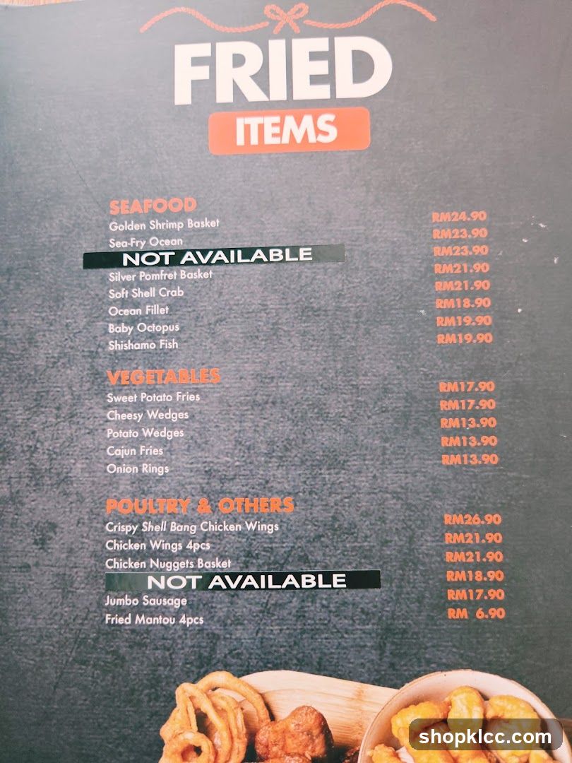 Fried Items Menu