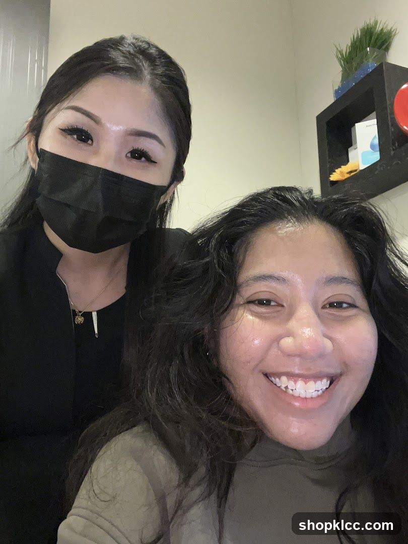 Two smiling women