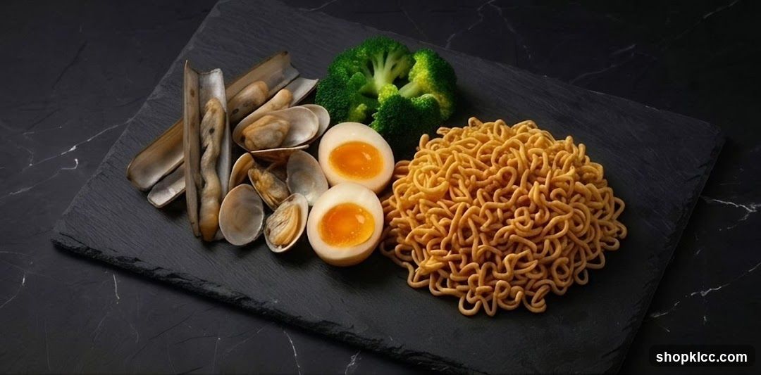 Noodle Meal with Clams and Broccoli