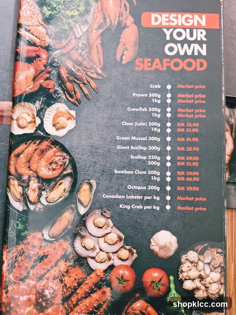 Design Your Own Seafood Menu