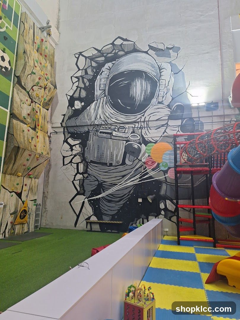 Indoor Play Area with Astronaut Mural
