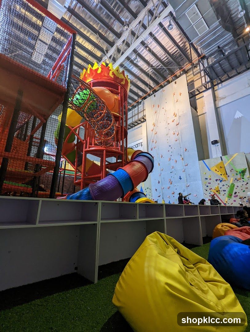 Indoor Play Area with Climbing Wall