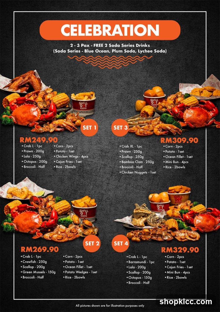 Celebration Seafood Menu