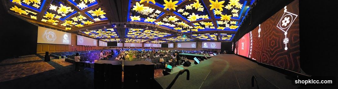 Conference Hall with Decorative Ceiling and Large Screens