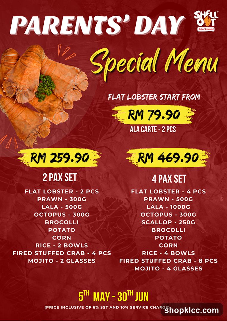 Parents' Day Special Menu - Shell Out