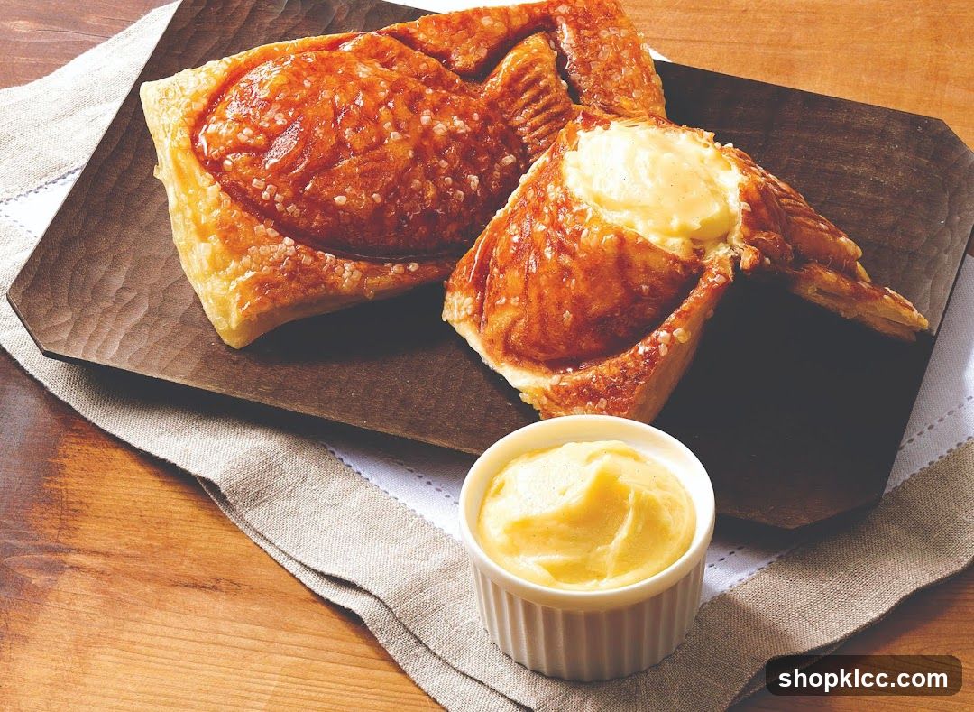 Fish-shaped pastry with custard filling
