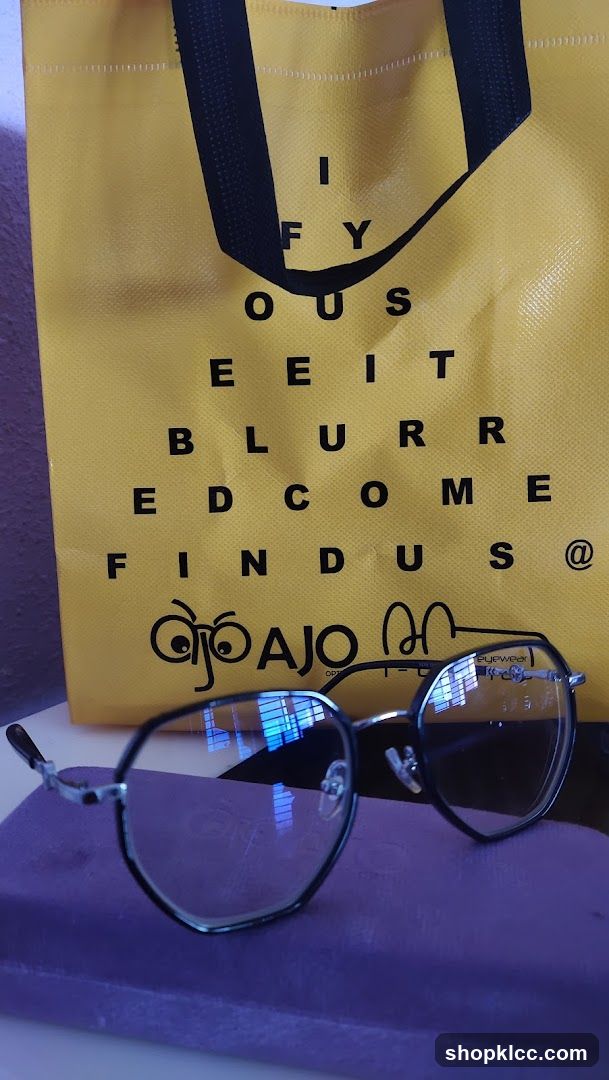 Eyeglasses and branded bag