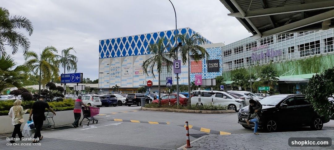 Shopping Mall Exterior with Parking Lot