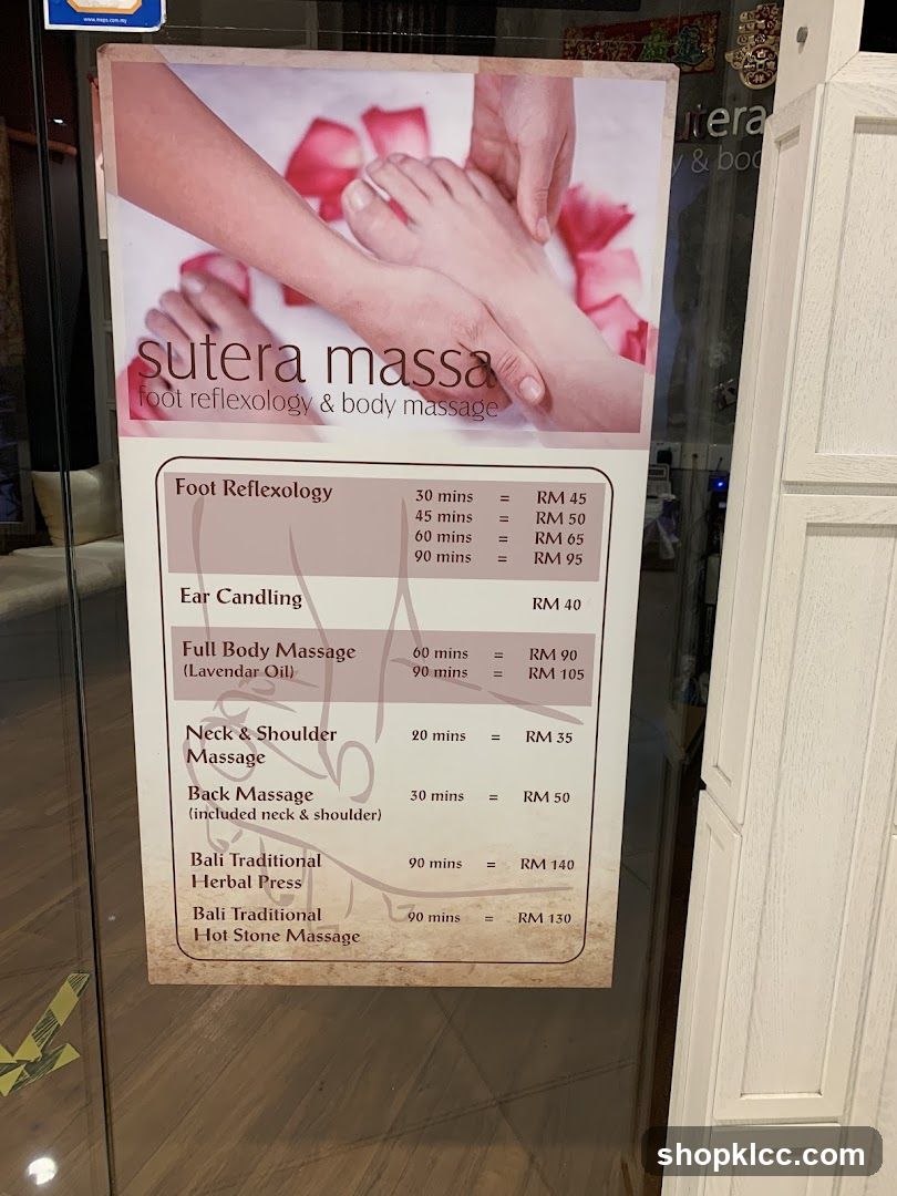 Sutera Massa Menu