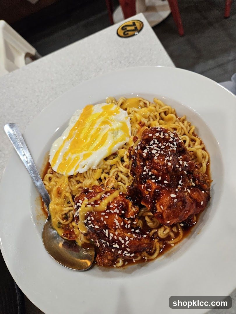 Noodles with Fried Chicken and Egg