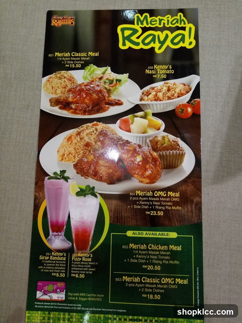 Kenny Rogers Roasters Meriah Raya! Menu