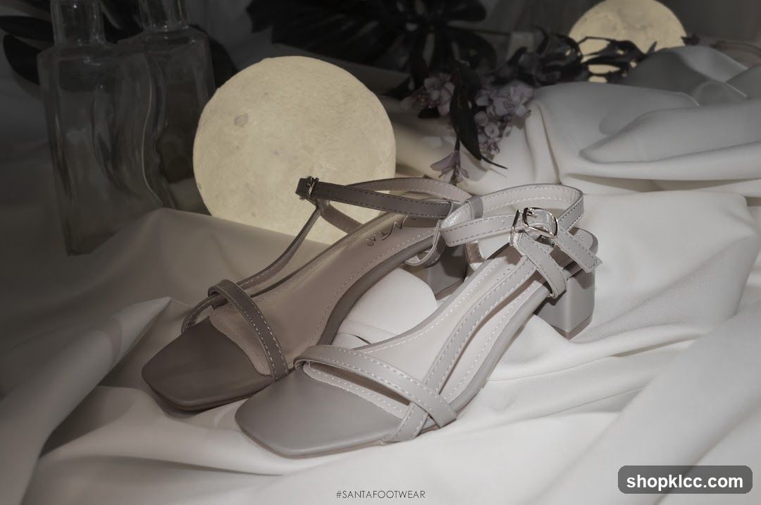 Grey Strappy Heels