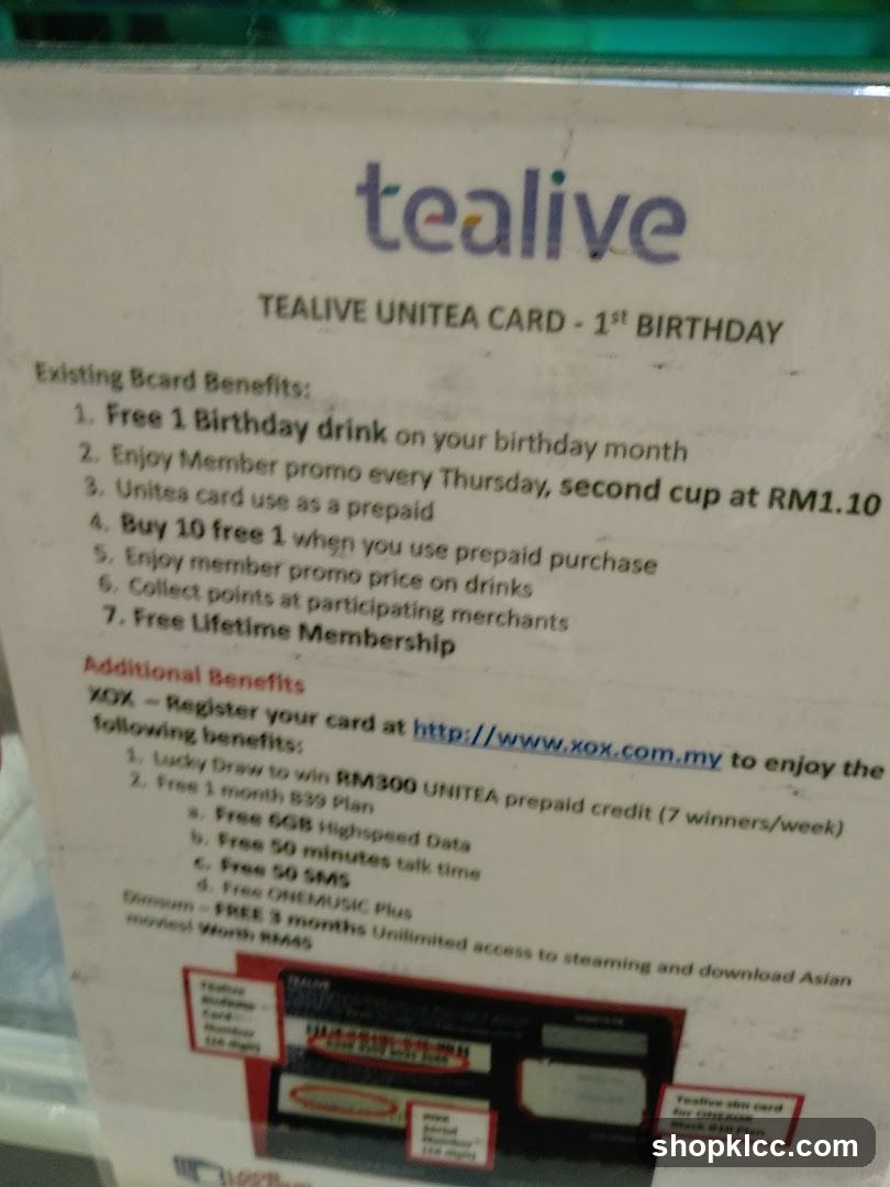 Tealive Unitea Card Promotion