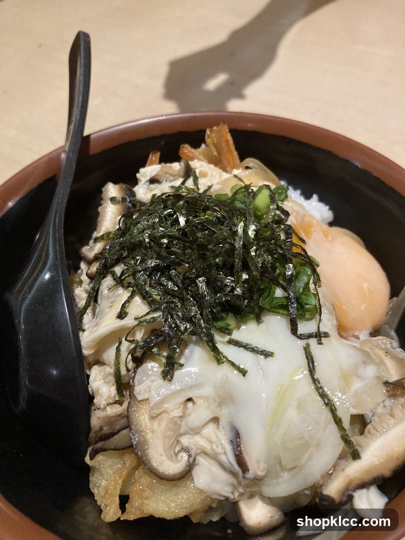 Donburi with Egg and Mushrooms