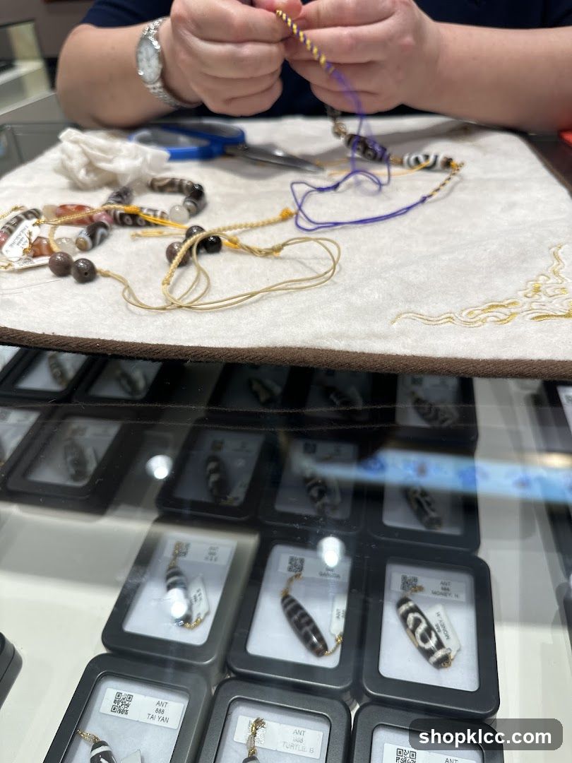 Beadwork in progress