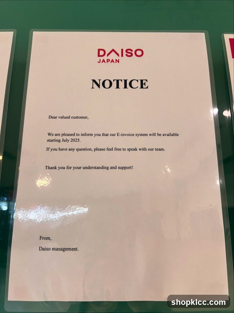 Daiso Notice