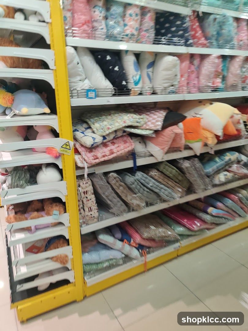 Shelves of Pillows and Stuffed Animals