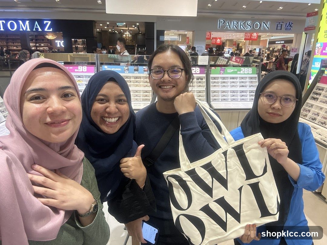 Group of friends posing for a selfie in a store
