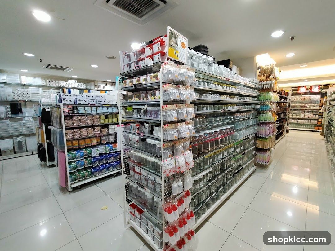 Interior of a well-lit retail store with organized shelves