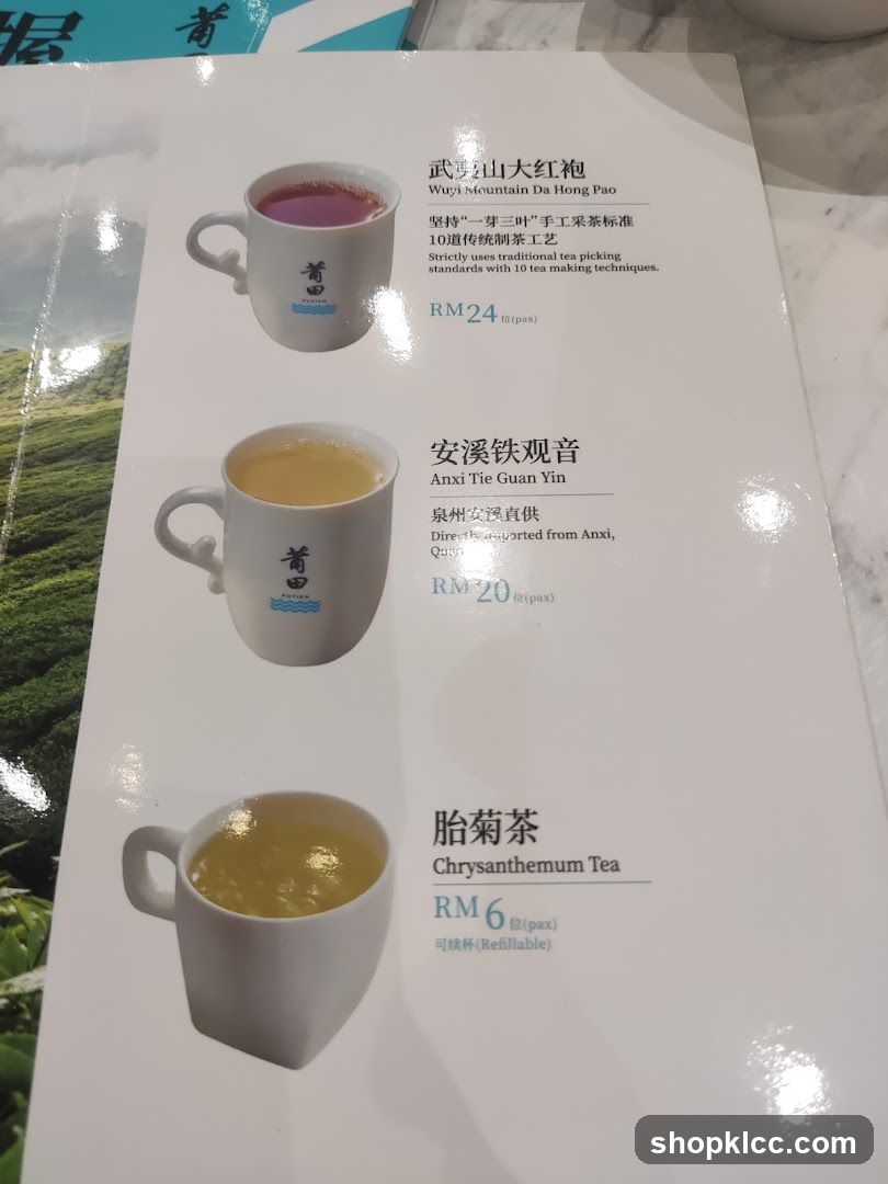 Tea Menu