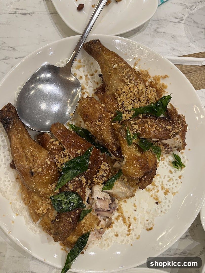 Fried Chicken with Crispy Garlic and Curry Leaves