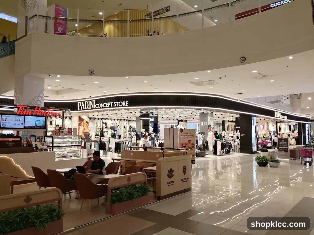 Mall Interior with Stores and Cafe