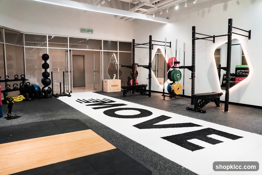 Gym Interior with Weightlifting Equipment