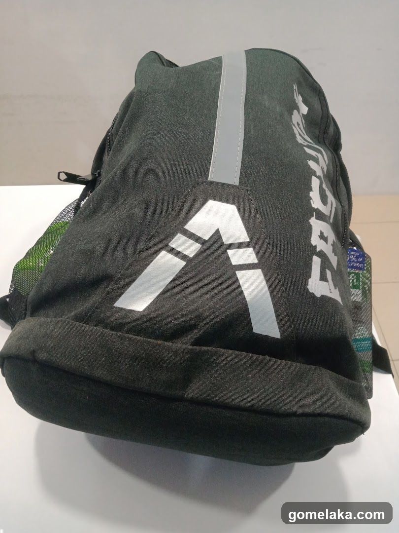 Black Backpack with Reflective Design