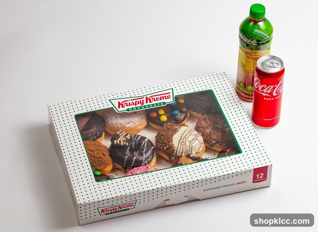 Krispy Kreme Doughnuts with Drinks