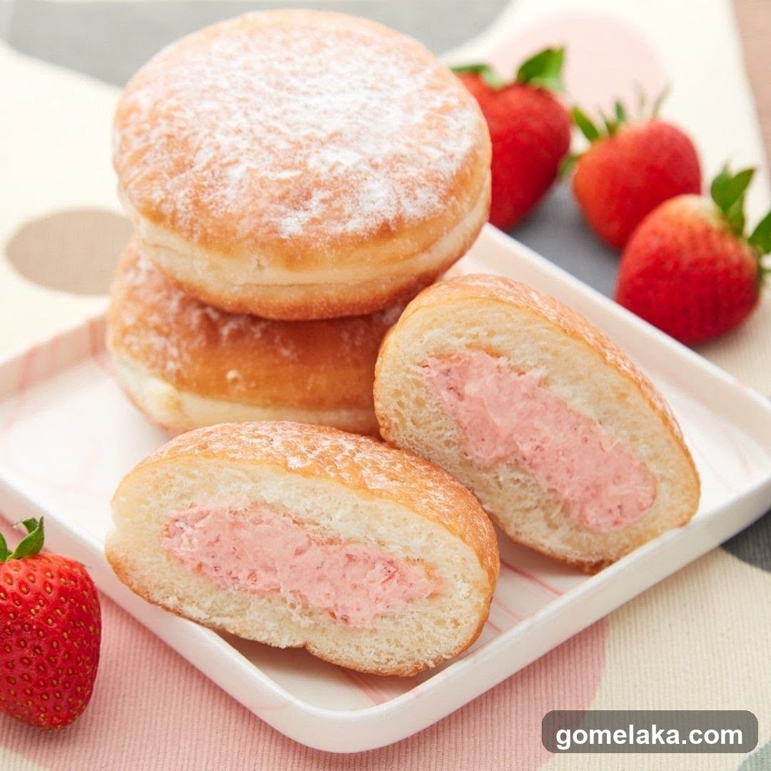 Strawberry-filled donuts