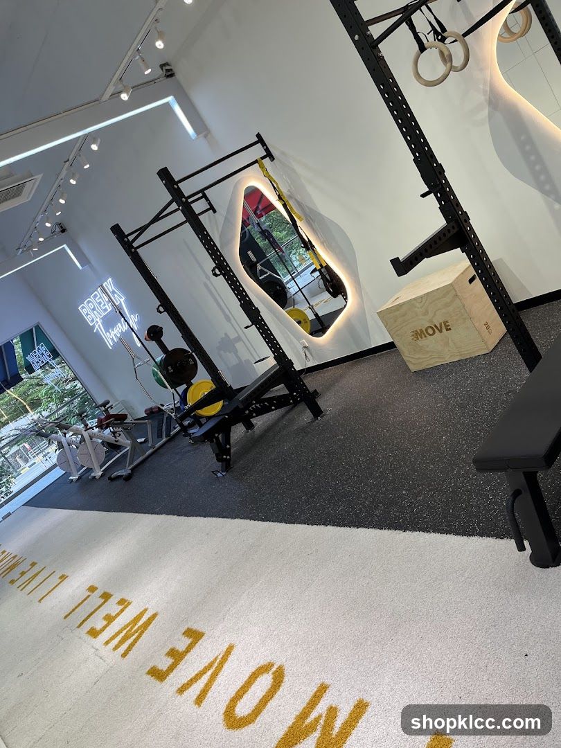 Gym Interior with Weightlifting Equipment