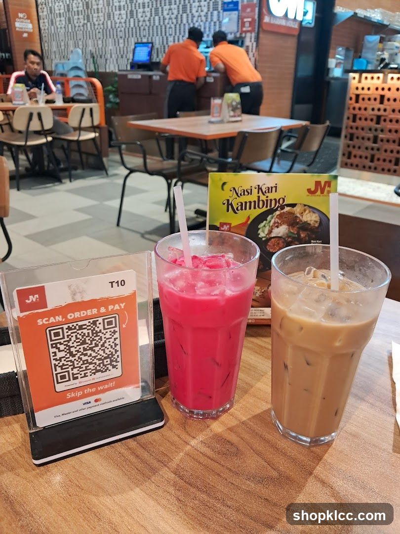 Restaurant Table with Drinks and Menu