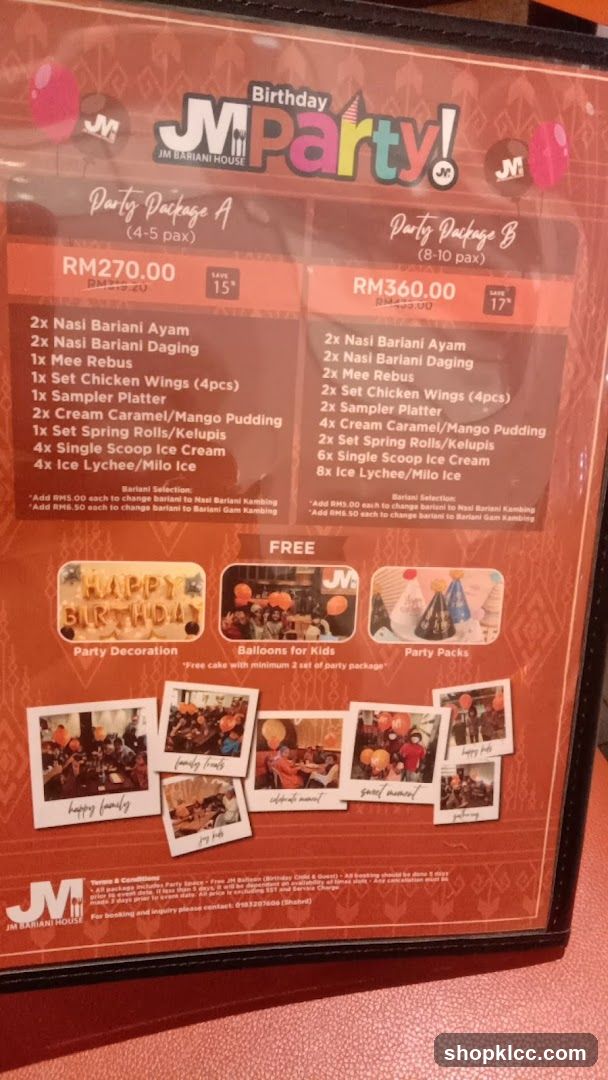 JM Birthday Party Packages